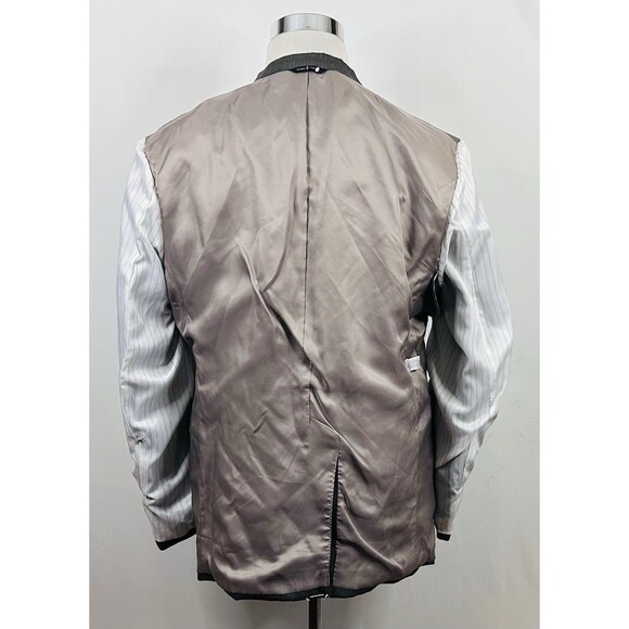 Banana Republic 44R Modern Fit Sport Coat 100% Wool Gray Herringbone Two Button - Picture 8 of 8